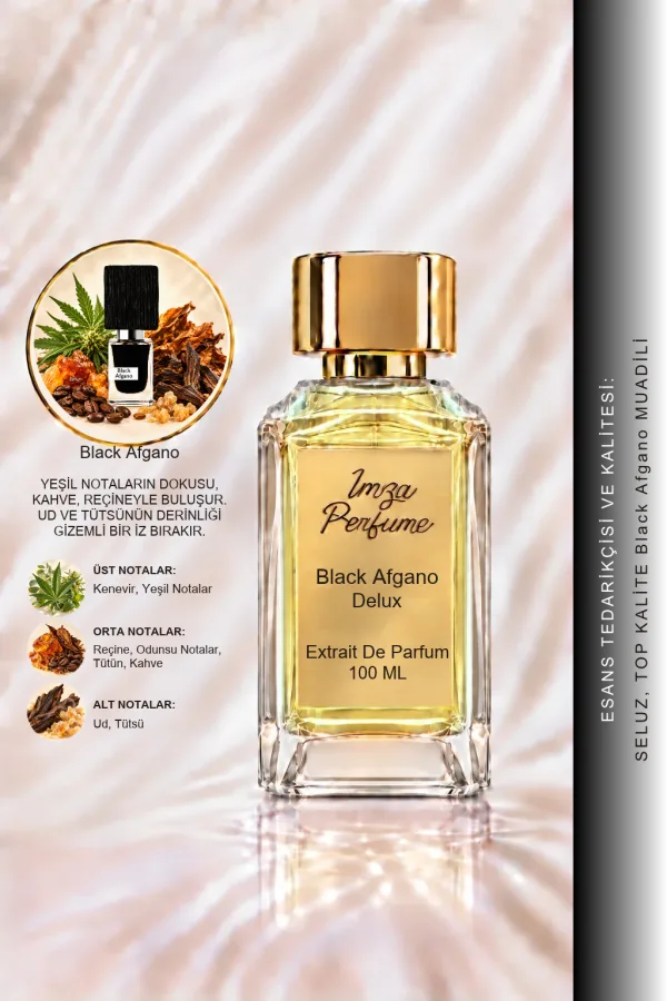 - Delux - Black Afgano Muadili | Reçine - Oud - Tütün - Amber | Aura ve Karanlık Intense Unisex Delux Parfüm