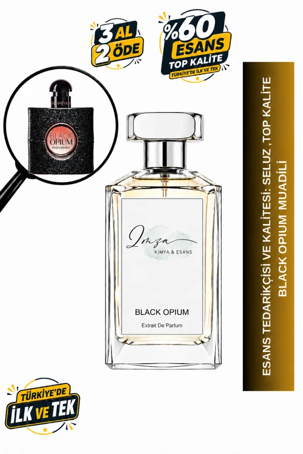 - Delux - Black Opium | Vanilya - Paçuli - Yasemin - Portakal | Büyüleyici ve Çiçeksi Intense Kadın Delux Parfüm