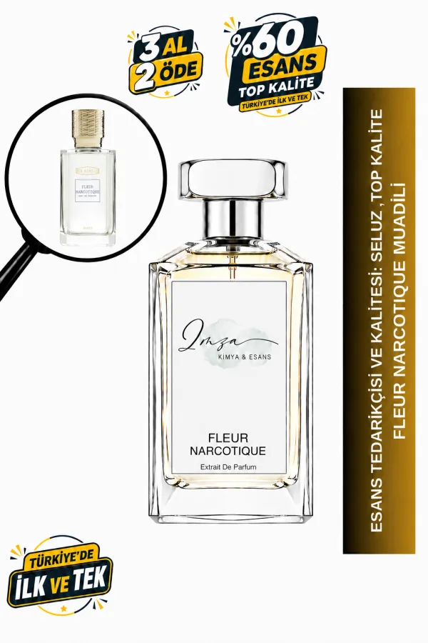 - Delux - Fleur Narcotique | Şeftali - Yasemin - Misk | Zarif ve Büyüleyici Intense Erkek Delux Parfüm