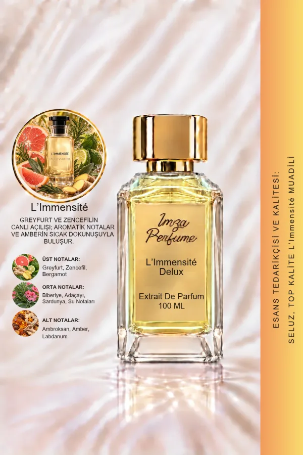 - Delux - Limmensite Muadili | Greyfurt - Zencefil - Adaçayı - Amber | Temiz ve Fresh Intense Erkek Delux Parfüm
