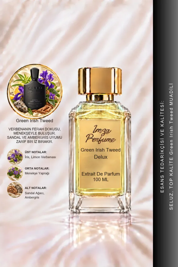 - Delux - Creed Green Irish Tweed Muadili | Limon Verbena - Menekşe Yaprağı - Süsen - Ambergris | Ferah ve Klasik Intense Erkek Delux Parfüm