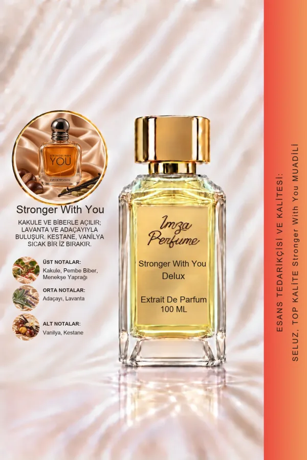 - Delux - Stronger With You Muadili | Vanilya - Kestane - Tarçın | Sıcak ve Çekici Intense Erkek Delux Parfüm