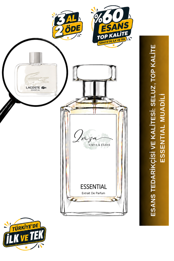 - Delux - Essential Muadili | Bergamot - Mandalina - Domates Yaprağı - Paçuli | Ferah ve Sportif Intense Erkek Delux Parfüm