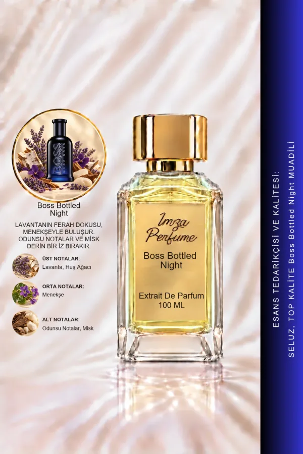Boss Bottled Night Muadili | Lavanta - Huş Ağacı - Menekşe - Misk | Maskülen ve Çekici Intense Erkek Extrait De Parfum