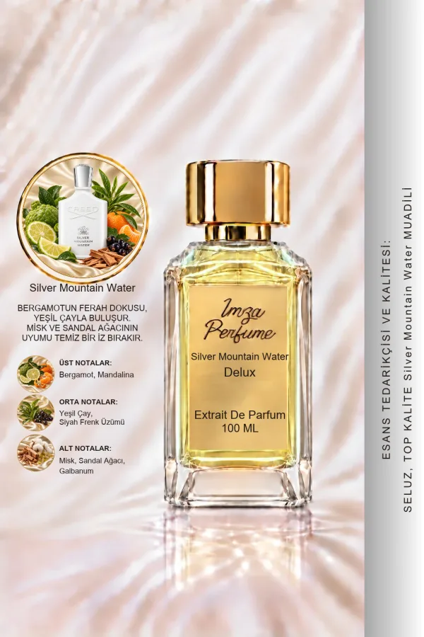 - Delux - Millesime Silver Mountain Water Muadili | Bergamot - Siyah Frenk Üzümü - Yeşil Çay - Misk | Ferah ve Temiz Intense Unisex Delux Parfüm