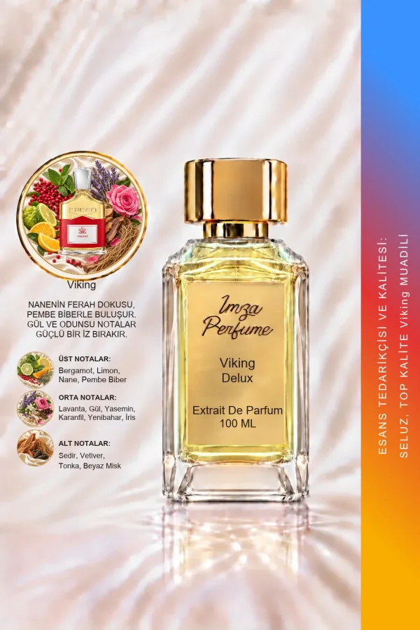 - Delux - Millesime Viking Muadili | Bergamot - Pembe Biber - Nane - Sandal Ağacı | Ferah ve Baharatlı Intense Erkek Delux Parfüm