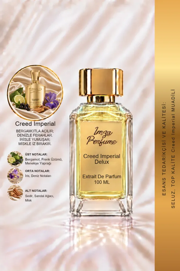 - Delux - Millesime Imperial Muadili | Bergamot - Deniz Notaları - İris - Misk | Ferah ve Prestijli Intense Unisex Delux Parfüm