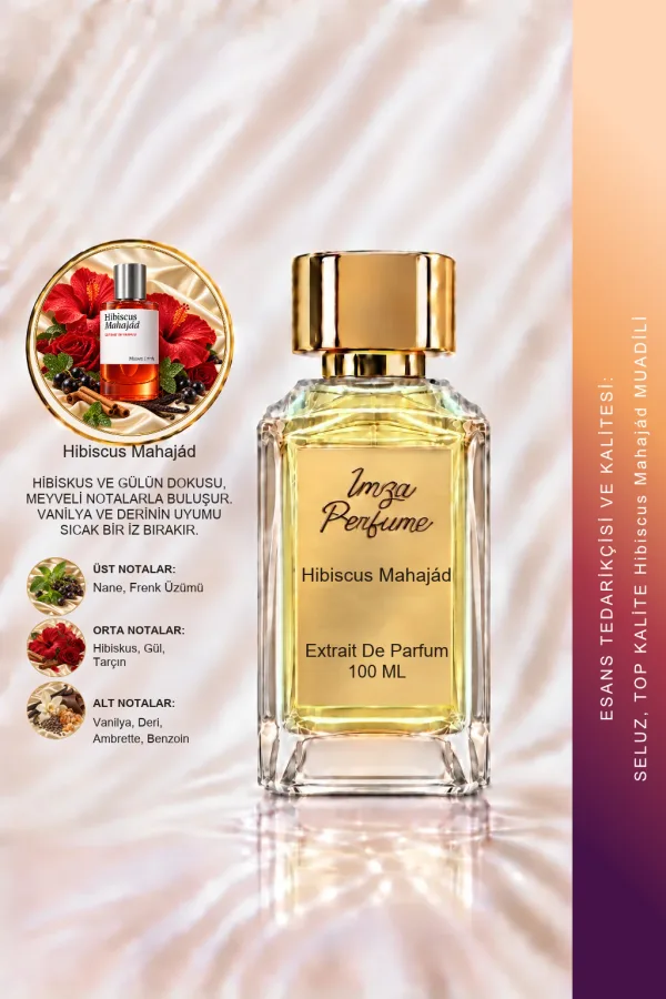 Hibiscus Mahajád Muadili | Hibiskus - Gül - Vanilya - Deri | Çiçeksi ve Baştan Çıkarıcı Intense Unisex Extrait De Parfum