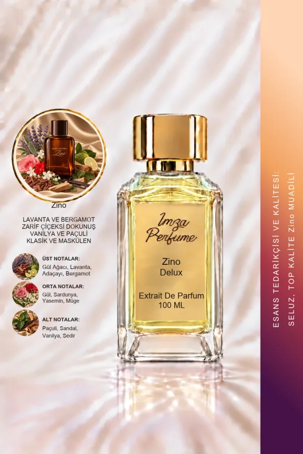 - Delux - Zino Muadili | Lavanta - Paçuli - Sandal Ağacı - Vanilya | Klasik ve Maskülen Intense Erkek Delux Parfüm