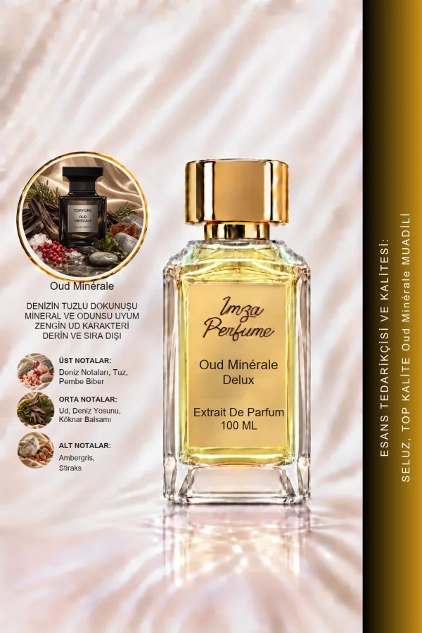 - Delux - Oud Minérale Muadili | Deniz Notaları - Oud - Deniz Tuzu - Ambergris | Mineral ve Odunsu Intense Unisex Delux Parfüm