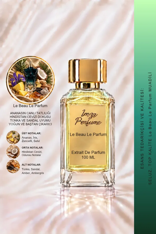Le Beau Le Parfum Muadili | Ananas - Hindistan Cevizi - İris - Tonka Fasulyesi | Tropikal ve Çekici Intense Erkek Extrait De Parfum