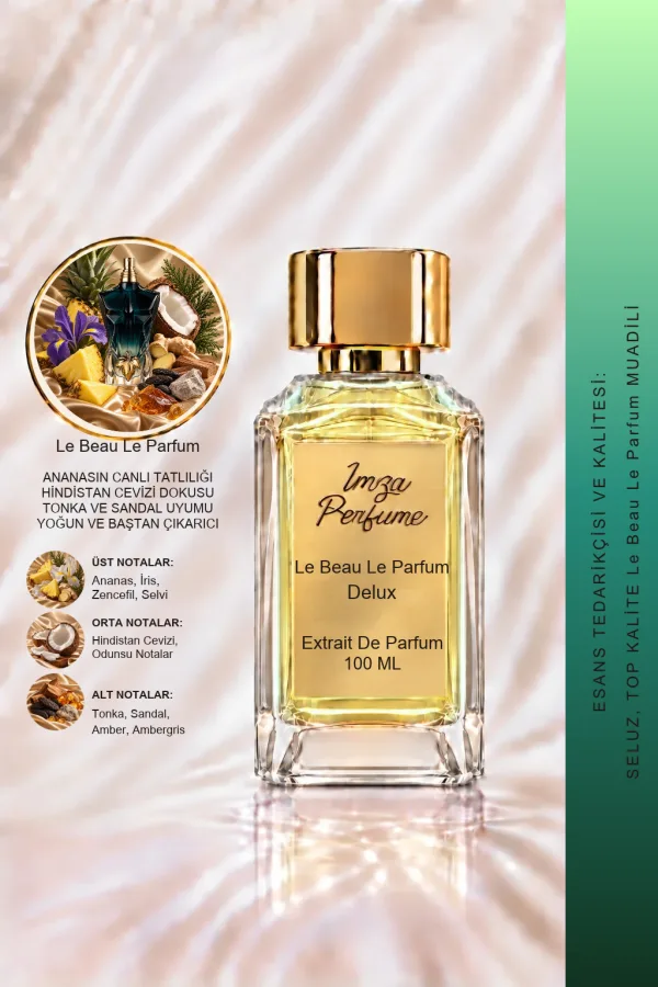 - Delux - Le Beau Le Parfum Muadili | Ananas - Hindistan Cevizi - İris - Tonka Fasulyesi | Tropikal ve Çekici Intense Erkek Delux Parfüm