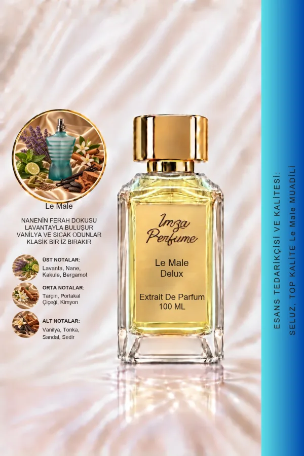 - Delux - Le Male Muadili | Lavanta - Nane - Vanilya - Tarçın | Tatlı ve Maskülen Intense Erkek Delux Parfüm