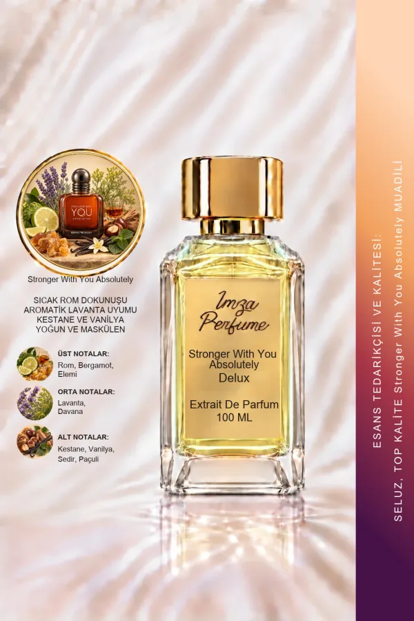 - Delux - Stronger With You Absolutely Muadili | Rom - Kestane - Vanilya - Lavanta | Sıcak ve Yoğun Intense Erkek Delux Parfüm