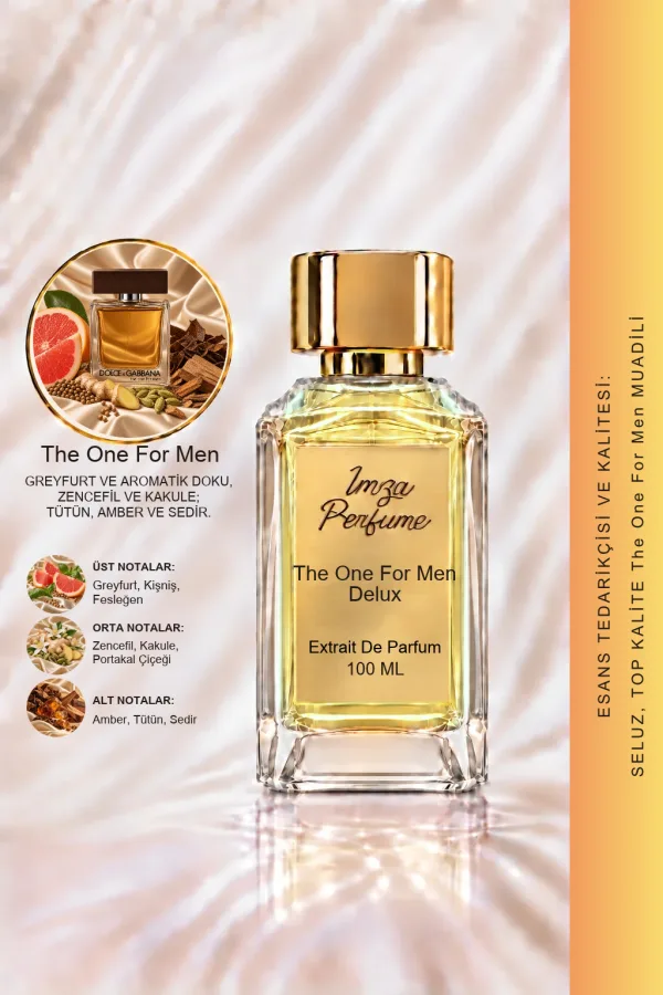- Delux - The One For Men Muadili | Greyfurt - Zencefil - Tütün - Amber | Sıcak ve Karizmatik Intense Erkek Delux Parfüm