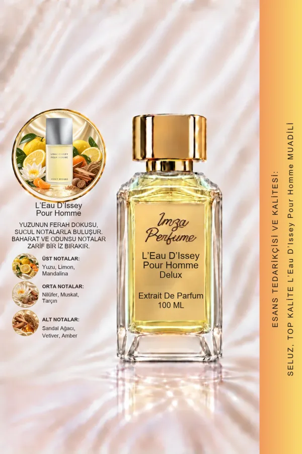 - Delux - L’Eau d’Issey Pour Homme Muadili | Yuzu - Limon - Nilüfer - Sedir Ağacı | Ferah ve Akuatik Intense Erkek Delux Parfüm
