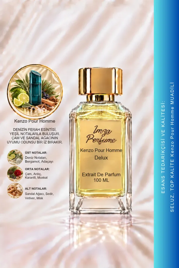 - Delux - Kenzo Pour Homme Muadili | Deniz Notaları - Adaçayı - Çam - Sandal Ağacı | Ferah ve Odunsu Intense Erkek Delux Parfüm