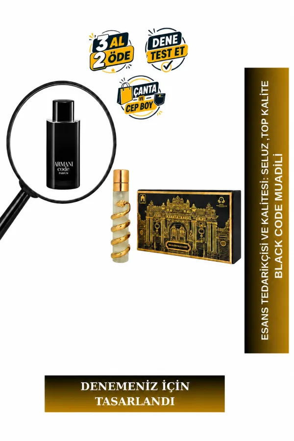 Black Code Muadili Tanışma | Tonka Fasulyesi - Deri - Bergamot | Gizemli ve Karizmatik Erkek Extrait De Parfum