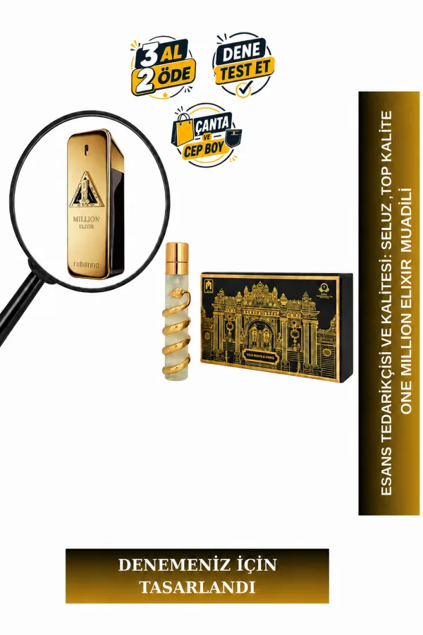 One Million Elixir Muadili Tanışma | Elma - Gül - Vanilya - Tonka Fasulyesi | Tatlı ve Baştan Çıkarıcı Erkek Extrait De Parfum