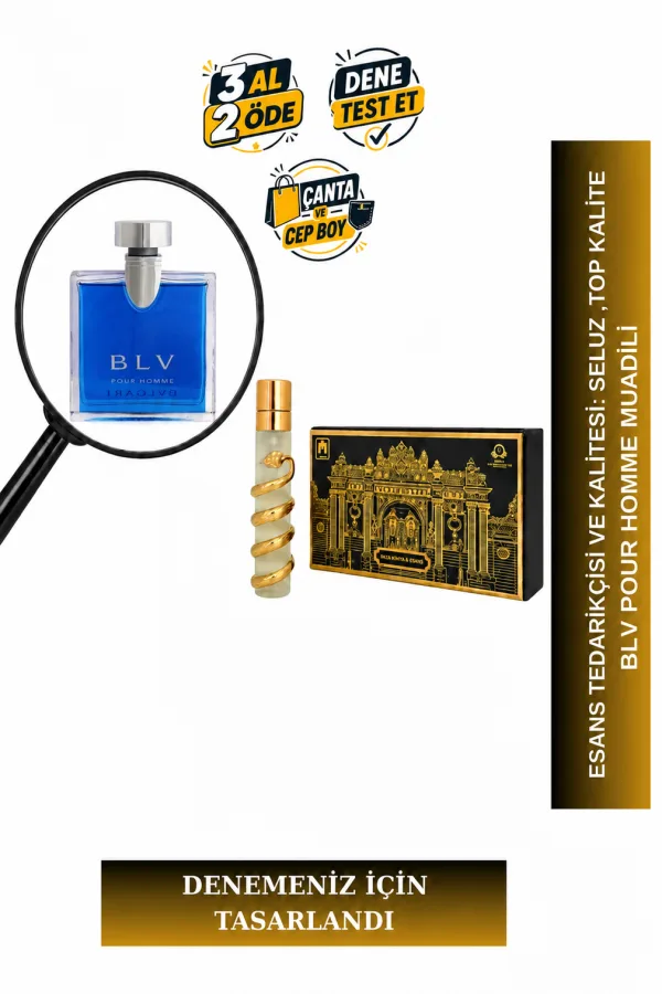 BLV Pour Homme Muadili Tanışma | Zencefil - Kakule - Tütün Çiçeği - Sandal Ağacı | Baharatlı ve Maskülen Erkek Extrait De Parfum