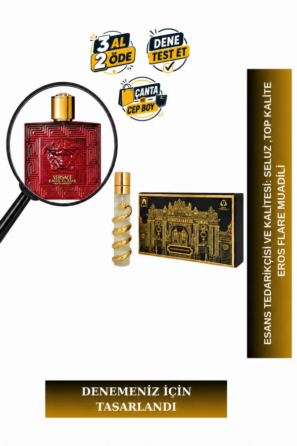 Eros Flame Muadili Tanışma | Mandalina - Biber - Tonka Fasulyesi - Vanilya | Sıcak ve Tutkulu Erkek Extrait De Parfum