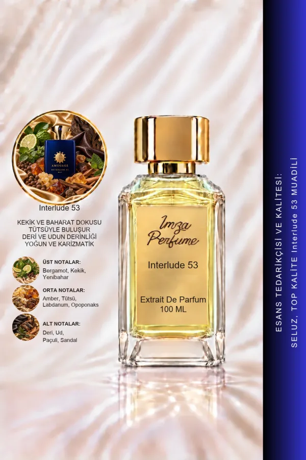 Interlude 53 Muadili | Tütsü – Amber – Deri – Oud | Ekstra Yoğun ve Gizemli Erkek Extrait De Parfum
