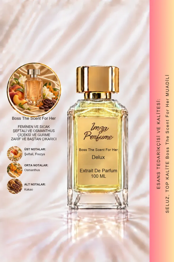 - Delux - Boss The Scent Elixir For Her Muadili | Pembe Biber – Belladonna Çiçeği – Amber | Baharatlı Amberli Kadın Delux Parfüm
