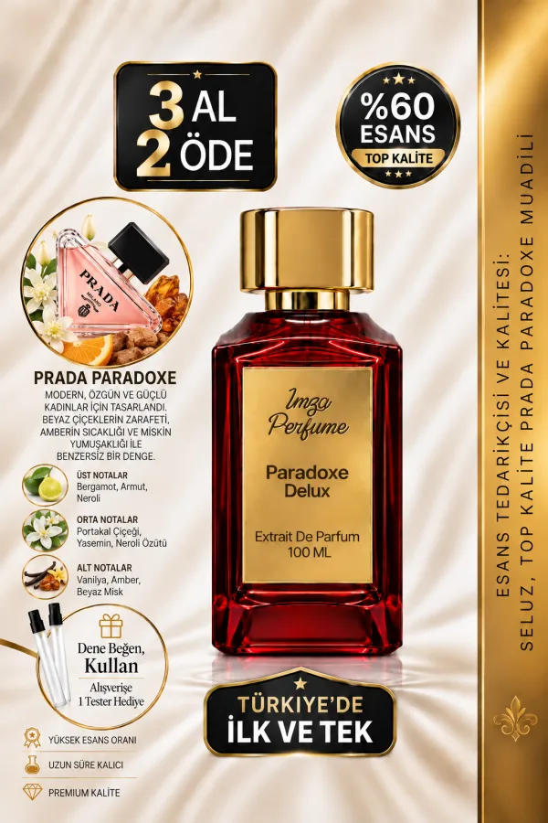 - Delux - Paradoxe Muadili | Neroli – Amber – Misk | Çiçeksi Amberli Kadın Delux Parfüm
