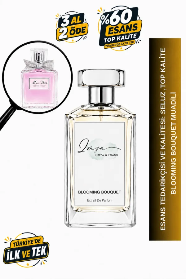 - Delux - Miss Dior Blooming Bouquet Muadili | Bergamot – Şakayık – Şam Gülü – Beyaz Misk | Ferah Çiçeksi Kadın Delux Parfüm