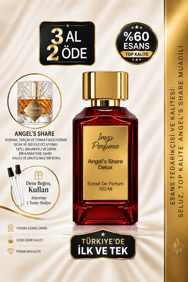 - Delux - Angel’s Share Muadili | Konyak – Tarçın – Tonka Fasulyesi – Meşe | Sıcak Gurme Unisex Delux Parfüm
