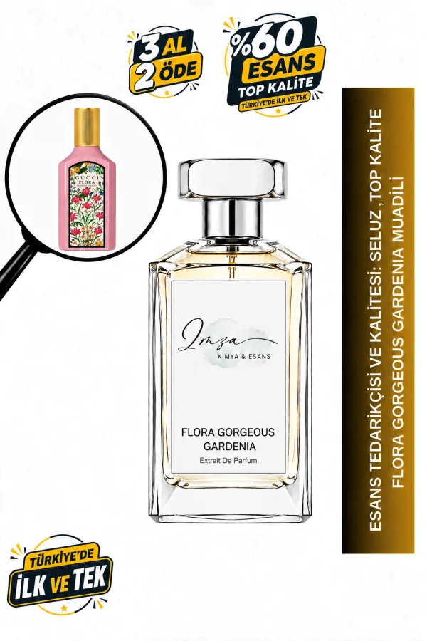- Delux - Flora Gorgeous Gardenia Muadili | Gardenya – Yasemin – Armut Çiçeği – Esmer Şeker | Tatlı Çiçeksi Kadın Delux Parfüm