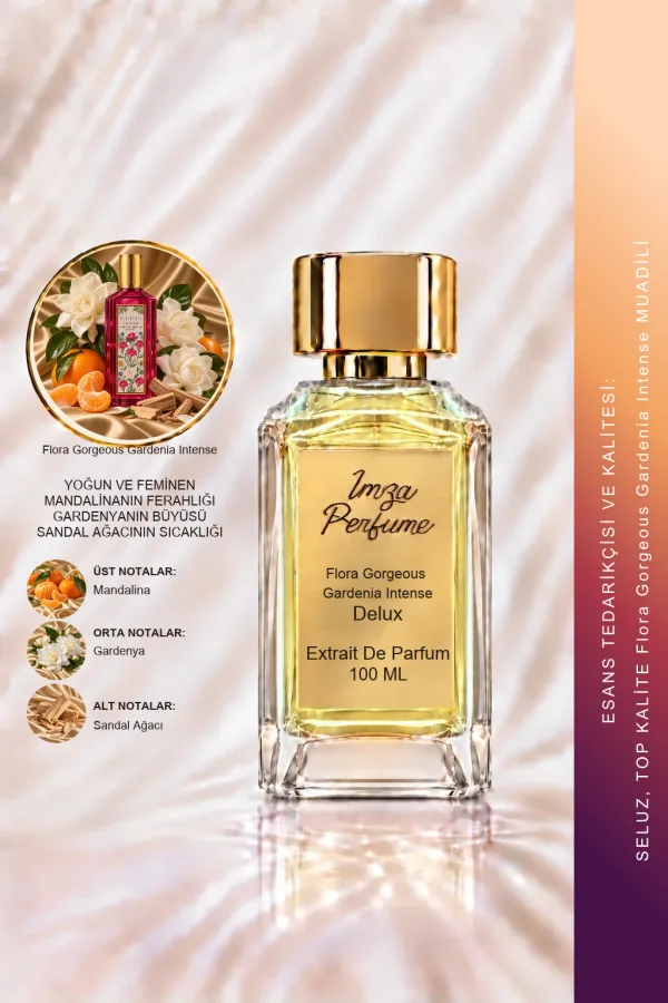 - Delux - Flora Gorgeous Gardenia Intense Muadili | Gardenya – Hedione – Mandalina – Sandal Ağacı | Çiçeksi Odunsu Kadın Delux Parfüm