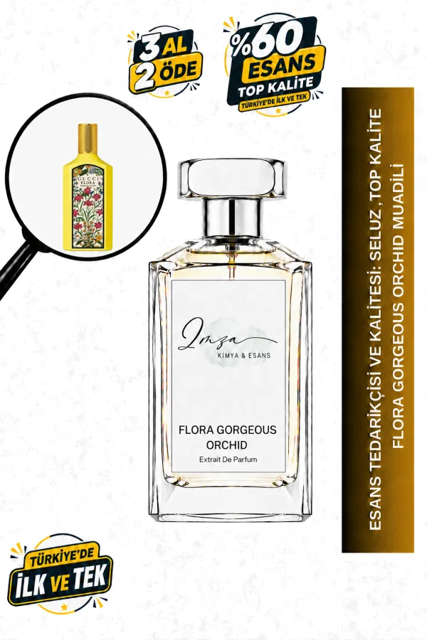 - Delux - Flora Gorgeous Orchid Muadili | Vanilya İkilisi – Vanilya Orkidesi – Ozonik Akor | Ozonik Çiçeksi Gurme Kadın Delux Parfüm