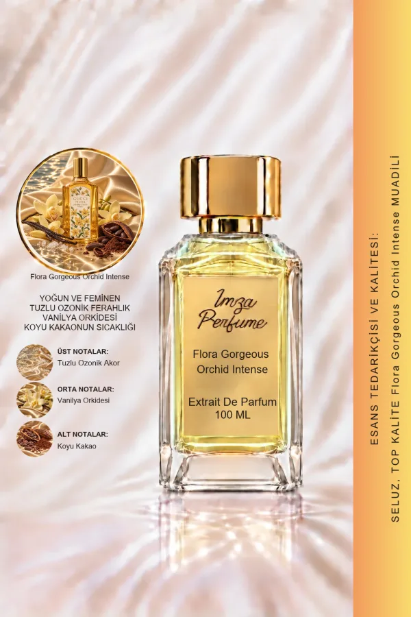 Flora Gorgeous Orchid Intense Muadili | Tuzlu Ozonik Akor – Vanilya Orkidesi – Koyu Kakao | Çiçeksi Gurme Kadın Extrait De Parfum