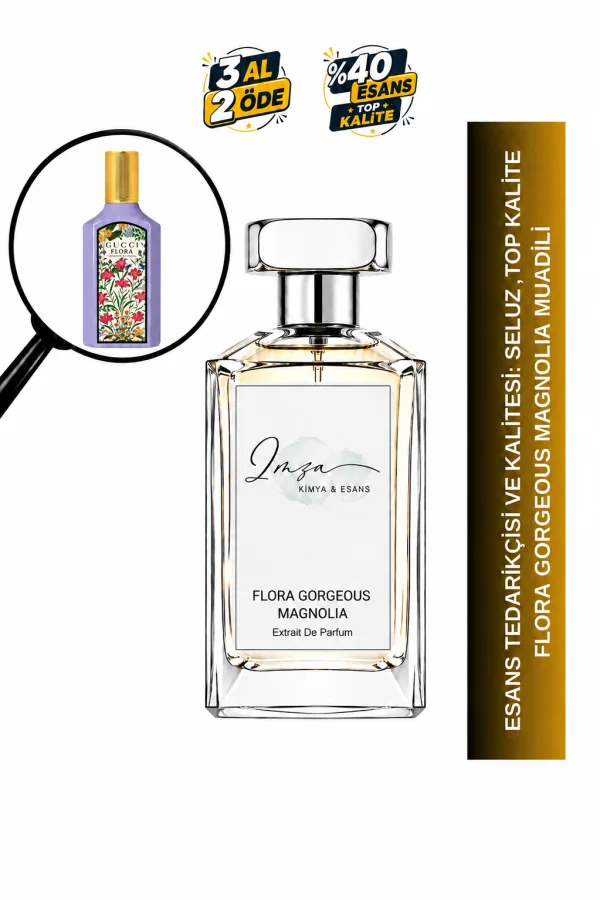 Flora Gorgeous Magnolia Muadili | Manolya – Böğürtlen – Hindistan Cevizi – Paçuli | Meyvemsi Çiçeksi Kadın Extrait De Parfum
