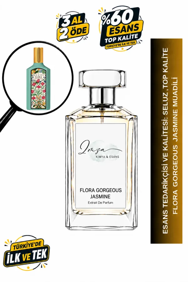 - Delux - Flora Gorgeous Jasmine Muadili | Yasemin – Manolya – Sandal Ağacı – Benzoin | Çiçeksi Odunsu Kadın Delux Parfüm