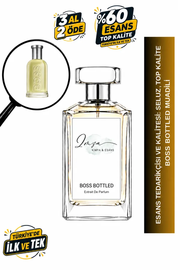- Delux - Boss Bottled Muadili | Elma – Tarçın – Sandal Ağacı – Sedir Ağacı | Meyvemsi Odunsu Erkek Delux Parfüm