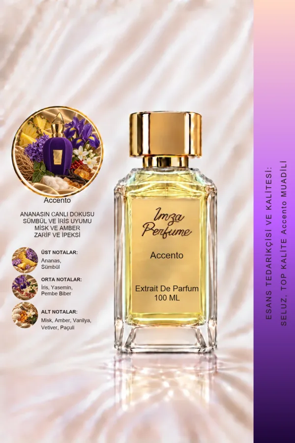 Accento Muadili | Ananas – Sümbül – İris – Misk | Meyvemsi Çiçeksi Unisex Extrait De Parfum