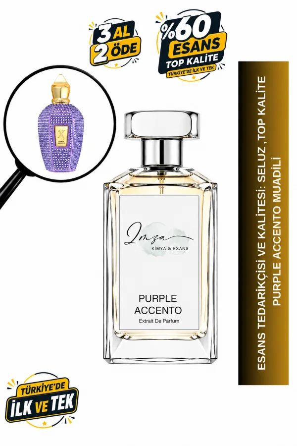 - Delux - Purple Accento Muadili | Ananas – Loganberry – İris – Oud | Meyvemsi Pudramsı Unisex Delux Parfüm