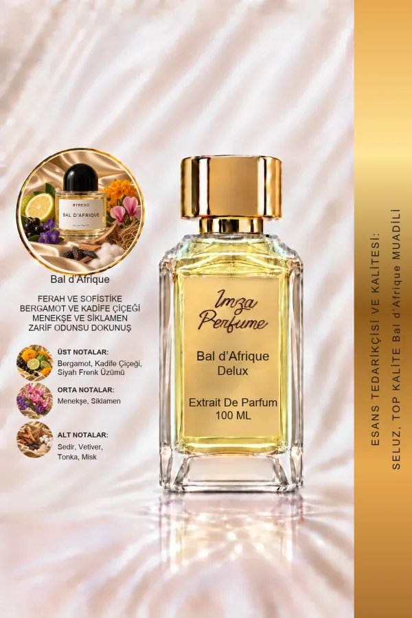- Delux - Bal d’Afrique Muadili | Bergamot – Afrika Kadife Çiçeği – Menekşe – Vetiver | Çiçeksi Odunsu Unisex Delux Parfüm