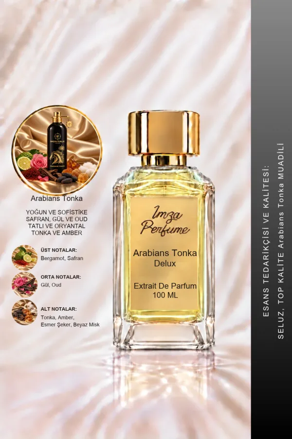 - Delux - Arabians Tonka Muadili | Safran – Gül – Oud – Tonka Fasulyesi | Amberli Oudlu Unisex Delux Parfüm