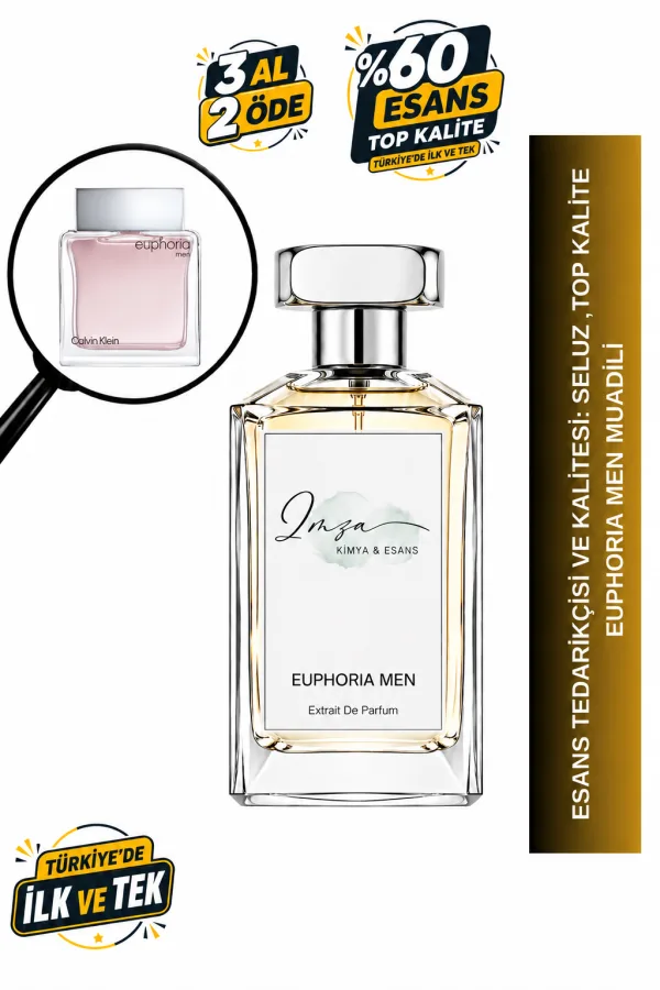 - Delux - Euphoria Men Muadili | Zencefil – Karabiber – Süet – Amber | Baharatlı Odunsu Erkek Delux Parfüm