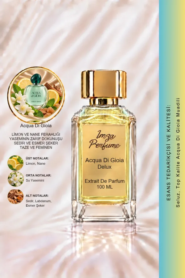 - Delux - Acqua di Gioia Muadili | Limon – Nane – Su Yasemini – Sedir Ağacı | Ferah Çiçeksi Akuatik Kadın Delux Parfüm