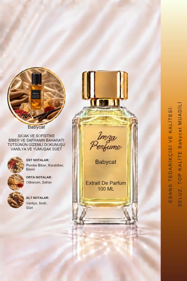 Babycat Muadili | Bourbon Vanilyası – Süet – Karabiber – Tütsü | Amber Baharatlı Unisex Extrait De Parfum