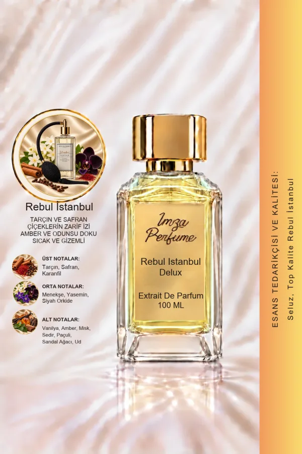 - Delux - Rebul Istanbul Muadili | Tarçın – Safran – Siyah Orkide – Ud | Amber Baharatlı Unisex Delux Parfüm